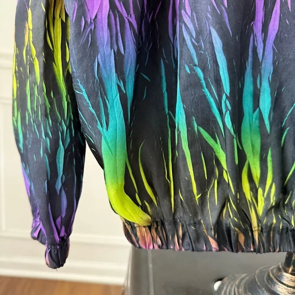 Vintage 90s Surf Style 1/4 Zip Windbreaker Pullover Jacket Interplanetary Multic - Picture 4 of 8